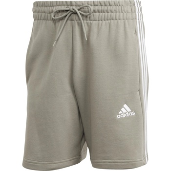 adidas Мъжки поларени къси панталони Adidas Essentials 3 Stripe Fleece Shorts Mens - Silver Pebble