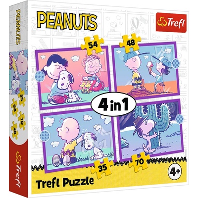 TREFL Zábava so Snoopym 4v1 35,48,54,70 dielov