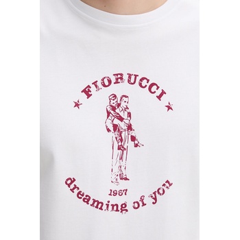 Fiorucci Памучна тениска Fiorucci White Dreaming of You Print Relaxed Fit T-Shirt в бяло с принт M02SMTSH101CJ01WH03 (M02SMTSH101CJ01WH03)