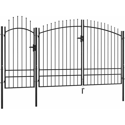 Zahradní brána ocel 2,45 x 4 m černá 736462