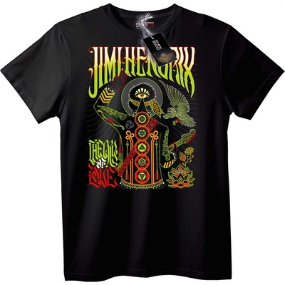 NOONEBRAND Тениска Jimi Hendrix Свобода и Любов - 7XL, White