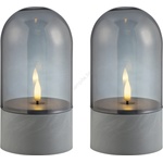 Brilliant - Комплект 2x LED свещи ILLUSION LED/2xAA IP44 сив/опушено черно (BI0477)