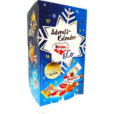 KINDER & Co ADVENTS CALENDAR - adventní kalendář ( kvádr) - 24ks 295g - dodáváme dle momentální dostupnosti designu na skladě, nelze vybrat konkrétní obrázek