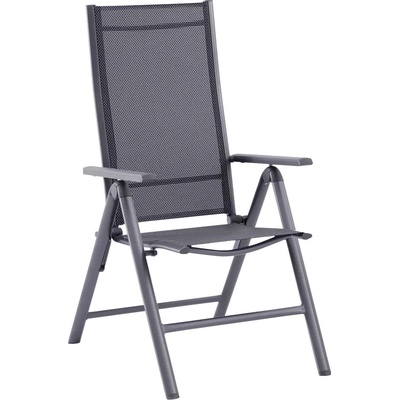 Sunfun Maja Polohovateľné kreslo, 67 x 58 x 110 cm, hliník, textil, antracit, tmavo sivá, FDA50380