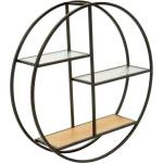 Premier Housewares Черен/в естествен цвят на няколко нива метален стенен рафт 61 cm Mataram - Premier Housewares (2407020)