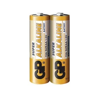 GP Batteries Алкална батерия GP SUPER LR6 AA, 2 бр. в опаковка / shrink, 1.5V, GP15A (GP-BA-15A-S2)