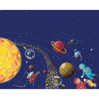 zuty Vesmír a kosmonauti 50 x 40 cm vypnuté plátno na rám 8596530038139