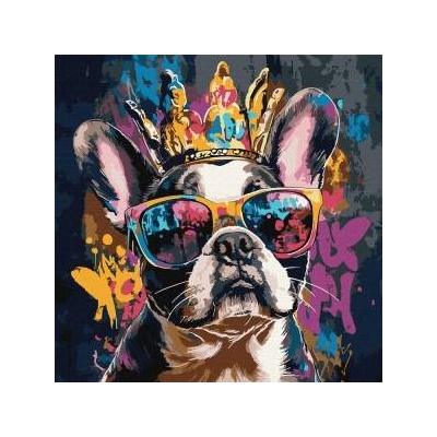 Ideyka Painting by numbers 40 x 40 cm KHO6706 Light bulldog AP0097