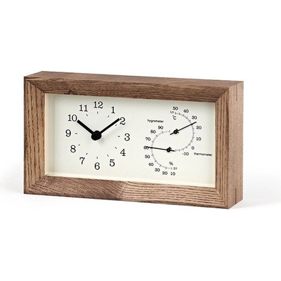 Lemnos Часовник с термометър и хигрометър Frame тъмен (LC13-14 BW)