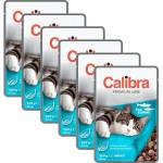 Calibra Котка Възрастни парчета с пъстърва и сьомга в сос 6 x 100 г