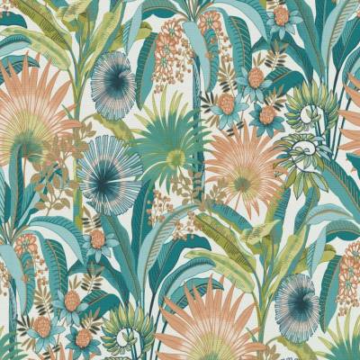 A.S. Création Vliesová tapeta Netkaná tapeta Martinique Floral Tyrkysová, rozměry 0,53 x 10,05 m