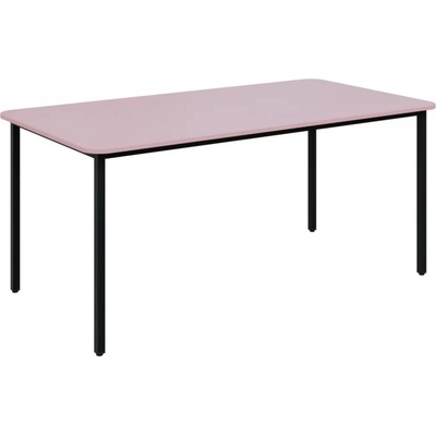 JSBR 170 N jídelní stůl kovová podnož černá deska 18 mm 1700 x 900 mm pastelově růžová