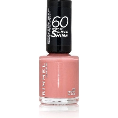 Rimmel London 60 Seconds Super Shine Nail Polish lak na nechty 235 Preppy Pink 8 ml