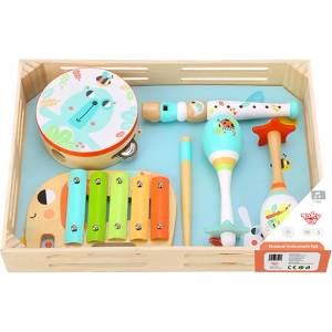 Tooky Toy Музикален комплект Tooky Toy с инструменти и табла