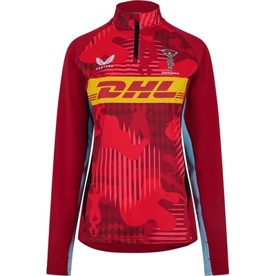 Castore Harlequins 1/4 Zip Midlayer 2024 2025 Womens - Red/Caviar
