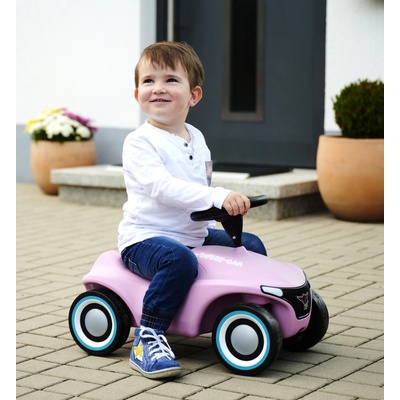 BIG Bobby Car Neo Rosé ružové zvukové s 3-vrstvovými gumenými kolesami a ergonomické sedadlo