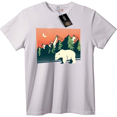 NOONEBRAND Тениска Планинска мечка приключение - 2XL, White