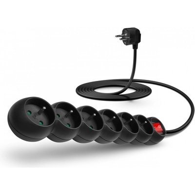 Connect IT prodlužovací kabel 230 V 6 zásuvek 3 m s vypínačem černá CES-1001-BK – Zboží Živě