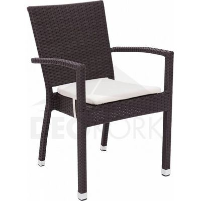 Zahradní ratanové křeslo NAPOLI s polstrem (černá)