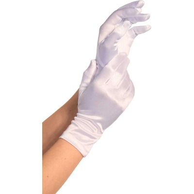Leg Avenue Wrist Length Satin Gloves 2B White