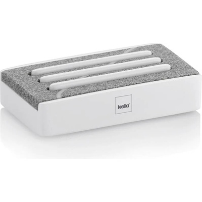 Kela Бяла сапунерка KELA от серия Cube