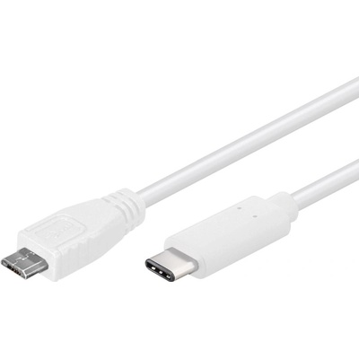 PremiumCord ku31cb06w USB-C/male - USB 2.0 Micro-B/Male, 0,6m, bílý