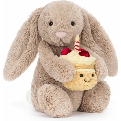 Jellycat Narodeninový králik Bashful Beige Bunny Birthday uni