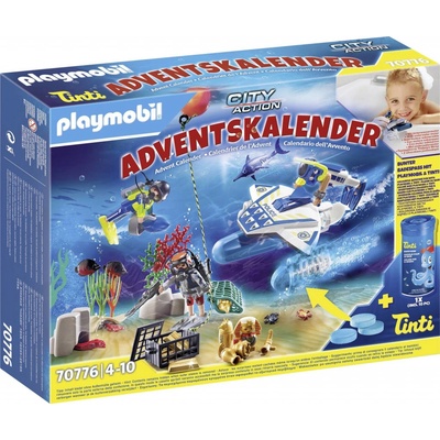 PLAYMOBIL 70776 Adventný kalendár Zábava vo vode Nasadenie policajných potápa