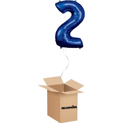 HeliumKing Balónový box Narodeninové číslo 2 modré 86 cm