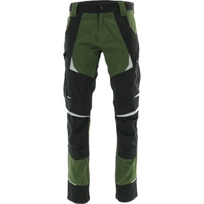 Sara Workwear Strečové kalhoty COTTONFLEX černé olivově zelené