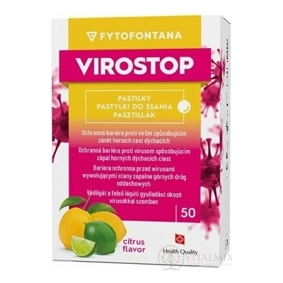 fytofontana Virostop pastilky na cmúľanie príchuť citrusová inov.2024 50 pastiliek