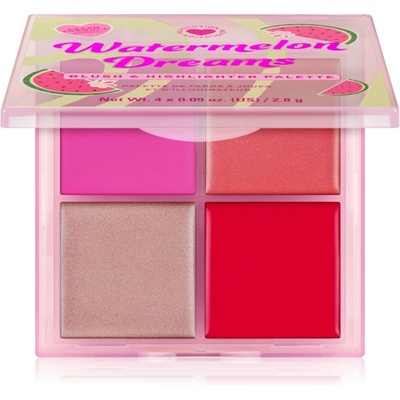 I Heart Revolution Watermelon Dreams Blush & Highlighter Quad палитра с хайлайтъри и ружове 4x2.8 гр