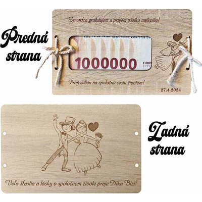 Svadobná obálka na peniaze - Na prvý milión