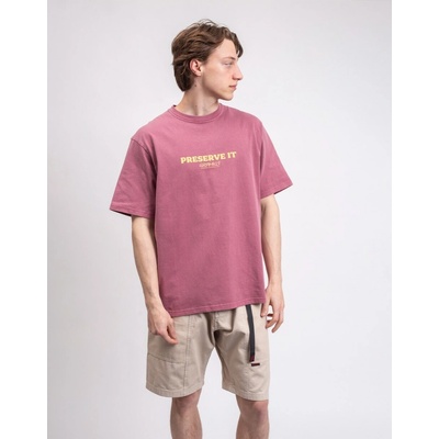 Gramicci Footprints Tee Pigment Dyed Red pigment