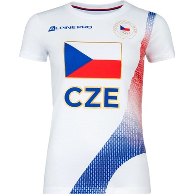 Alpine Pro REPOSA dámske biele tričko z olympijskej kolekcie Francúzsko 2024