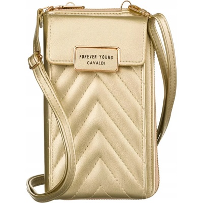 Cavaldi crossbody koženková mini dámská peněženka/kabelka M-09-1187 GOLD