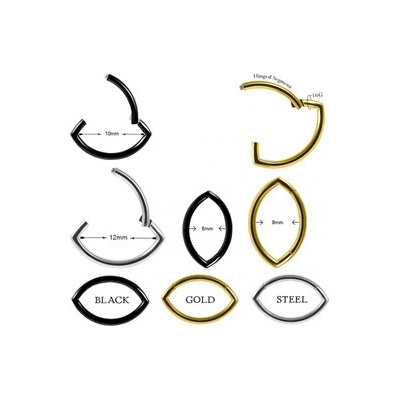 Piercingate piercing segment PKR00136 černá
