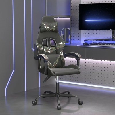 vidaXL otočná černá a maskáčová umělá kůže