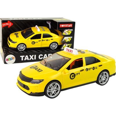 LEAN Toys Auto Taxi Vozidlo Světla Zní Žlutá 1:14
