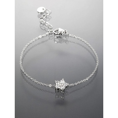 Prosperk krásný náramek z chirurgické oceli květina stříbrná S0162