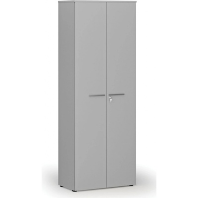 Primo Kancelárska skriňa s dverami GRAY, 2128 x 800 x 420 mm, sivá