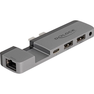 Delock Докинг станция Delock 87757 за MacBook Pro и Air, 4-in-1, Thunderbolt 4, 100W PD, Сива (DELOCK-87757)