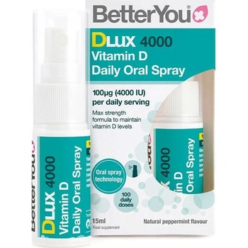 BetterYou Dlux Vitamín D 4000 IU ústny sprej Prírodná mäta pieporná 15 ml