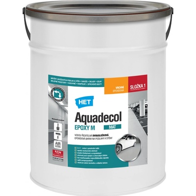 Het Aquadecol Epoxy M - tónovaný 10 kg (8,5 kg Složky 1 + 2 x 750 g Složky 2), RAL 1000