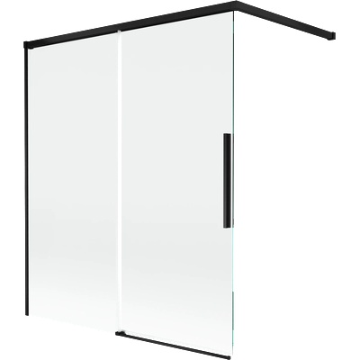 Mexen Rox двукрилен плъзгащ се параван за вана 140 x 150 cm, прозрачен, черен - 8C9-140-003-70-00 (8C9-140-003-70-00)