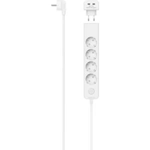 Hama Разклонител 5 гнезда, 17 w, 2хusb-c, превключвател, 1, 4 м, бял (hama-223191)