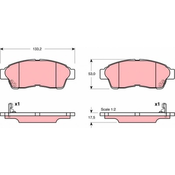 Sada brzdových platničiek kotúčovej brzdy TRW GDB3147