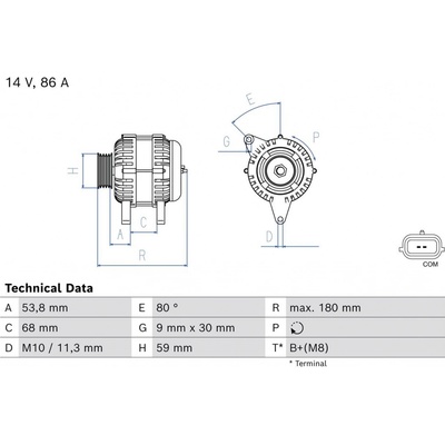 generátor BOSCH 0 986 086 980