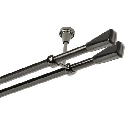 OK-GarnýžeCZ - Garnýž kovová dvouřadá 19mm Trapez double onyx 310 cm do stropu / na tunýlek - bez kroužků