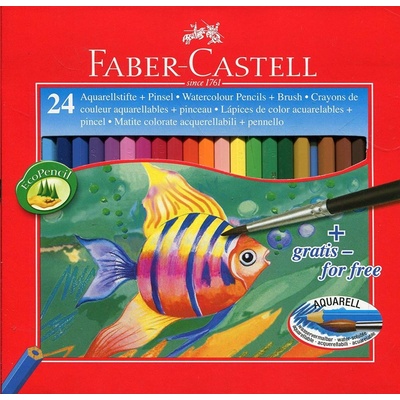 Faber-Castell Цветни моливи Faber-Castell, Acuarela, 24 бр + Четка (TFC114425) (TFC114425)